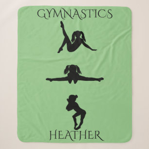 GYMNASTICS GIRL'S SHERPA BLANKET. Custom name. Blanket
