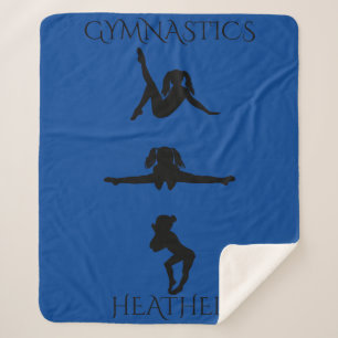 GYMNASTICS GIRL'S SHERPA BLANKET. Custom name. Sherpa Blanket
