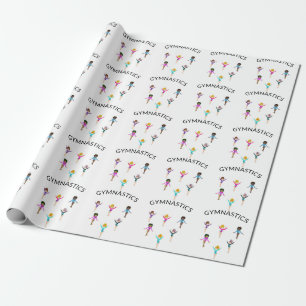 Gymnastics girl's wrapping paper with 6 gymnast!