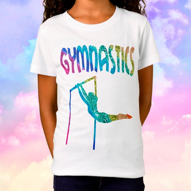 Gymnastics Glitter Asymmetrical Bars T-Shirt (Creator Uploaded)