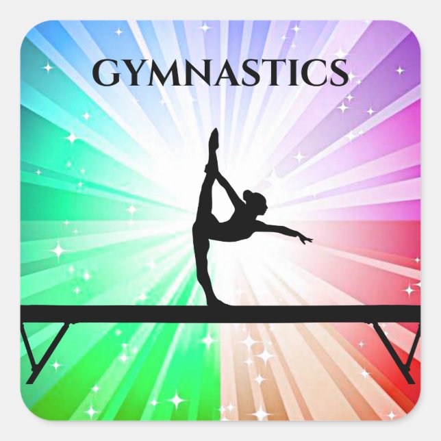 Gymnastics glossy stickers for girls. (Front)
