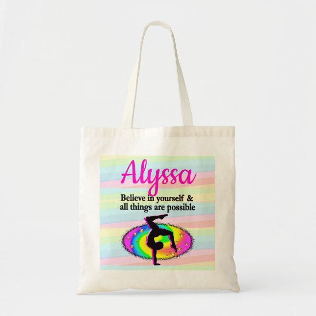 GYMNASTICS GOALS AND DREAMS TOTE BAG (Front)