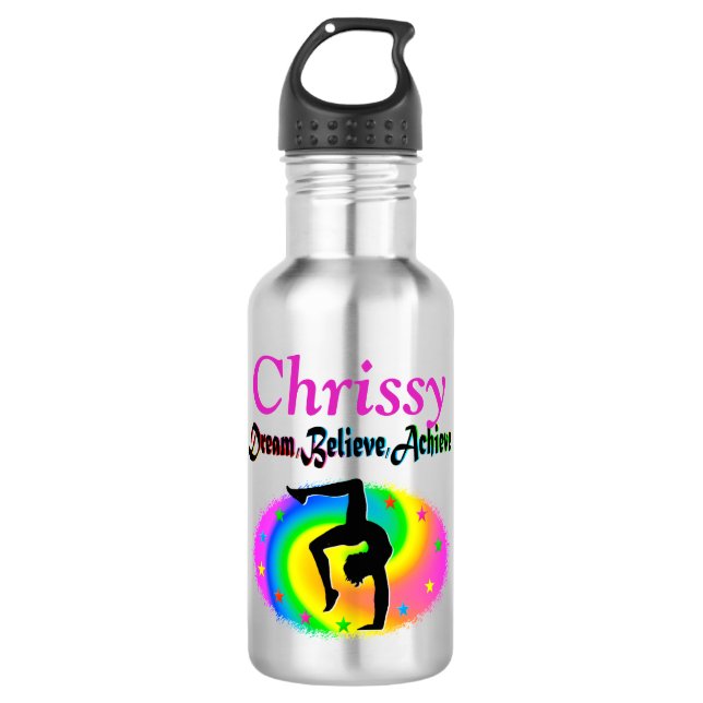 GYMNASTICS GOALS PERSONALIZED WATER BOTTLE (Front)