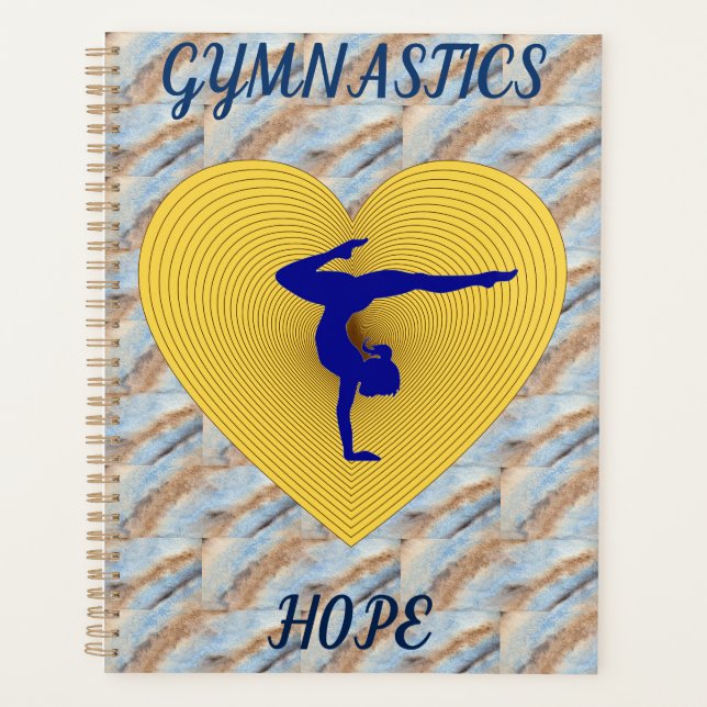 Gymnastics gold heart with gymnast planner (Front)