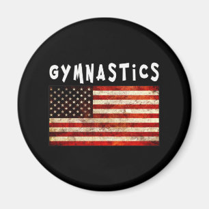 Gymnastics Grunge American USA Flag Magnet