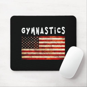 Gymnastics Grunge American USA Flag Mouse Pad