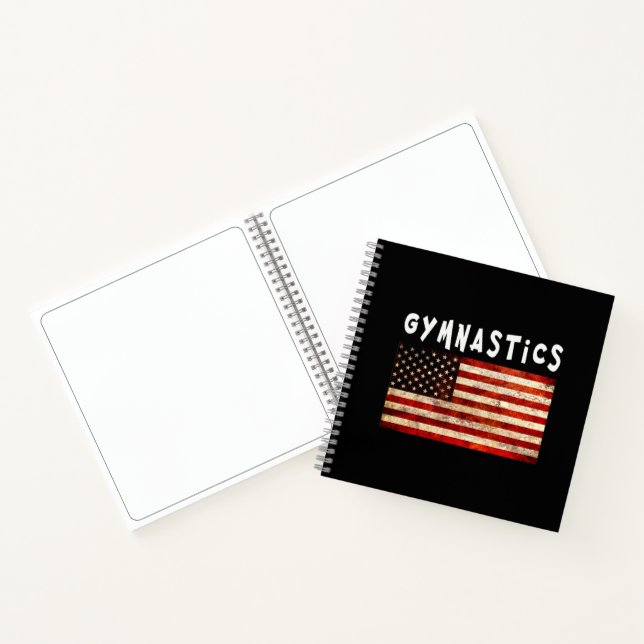 Gymnastics Grunge American USA Flag Notebook (Inside)