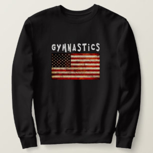 Gymnastics Grunge American USA Flag Sweatshirt