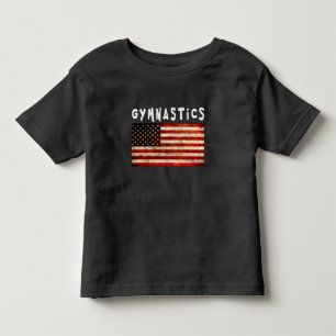 Gymnastics Grunge USA American Flag Gymnast Toddler T-Shirt