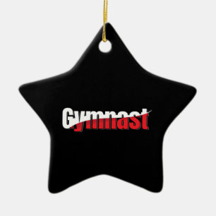 Gymnastics - Gymnast Abstract Word Art Swish Ceramic Tree Decoration