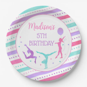 Gymnastics Gymnast Birthday Party Paper Plates