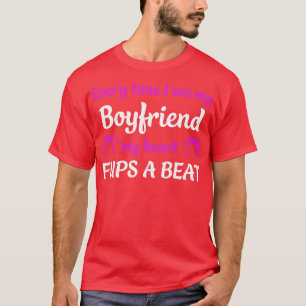 Gymnastics Gymnast Girl Funny My Heart Flips a Bea T-Shirt