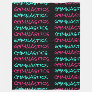 Gymnastics Gymnast Scribble Fleece Blanket