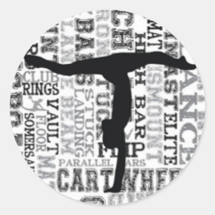 Gymnastics Handstand Round Sticker