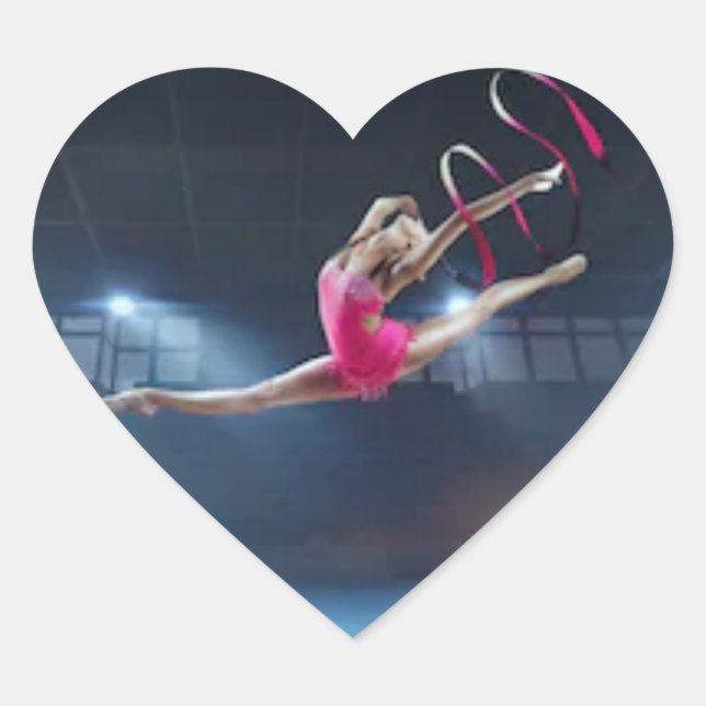 Gymnastics heart glossy stickers. sticker (Front)