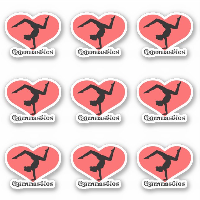 Gymnastics Heart Stickers (Front)