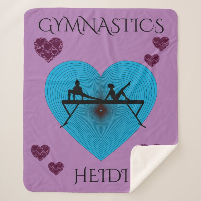Gymnastics hearts & gymnast custom blanket. sherpa blanket (Front)