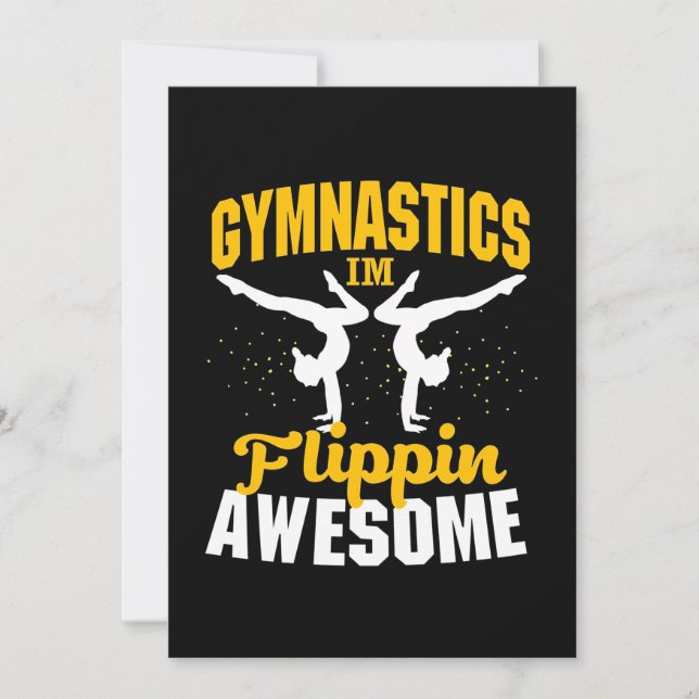 Gymnastics I Am Flippin Awesome Invitation (Front)