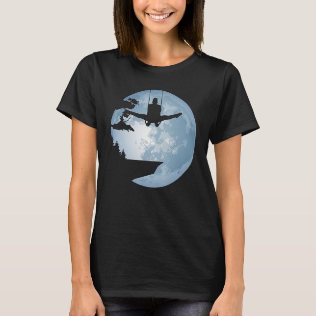 Gymnastics in front of Full Moon Silhouette Gymnas T-Shirt (Front)