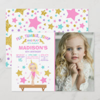 Gymnastics Invitation Unicorn Gymnastics Party