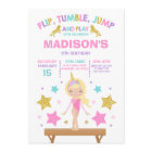 Gymnastics Invitation Unicorn Gymnastics Party