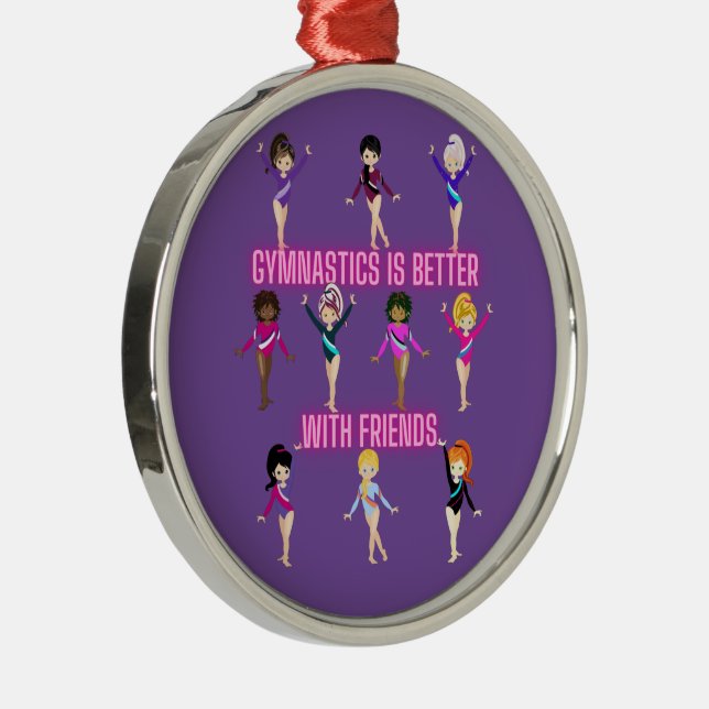 Gymnastics Is Better With Friends   Metal Tree Decoration (Right)