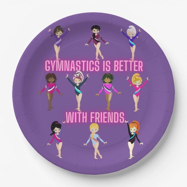 Gymnastics Is Better With Friends    Paper Plate (Front)