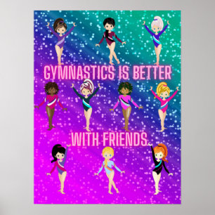 Gymnastics Is Better With Friends Super Sparkle Poster