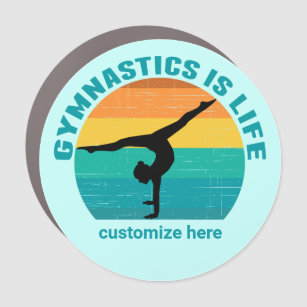 Gymnastics is Life Beautiful Sunset Custom Gymnast Car Magnet