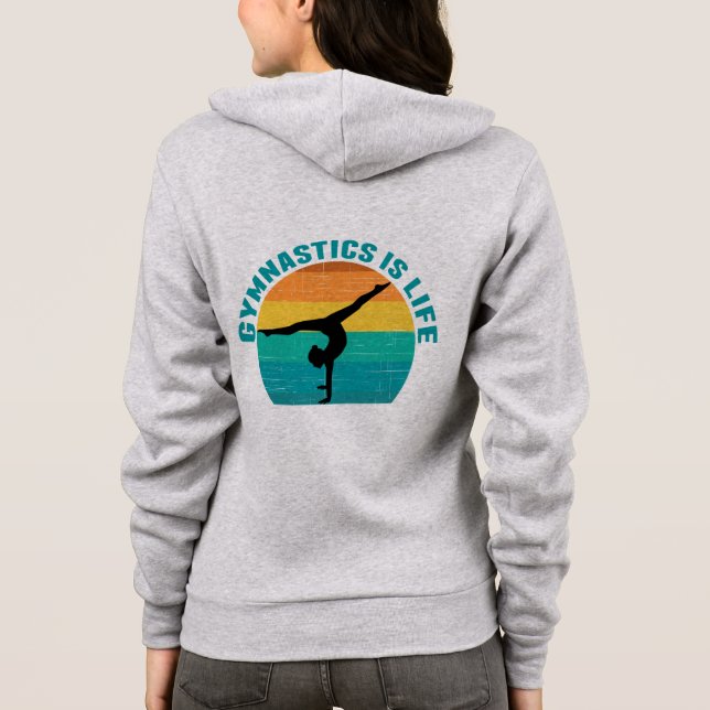 Gymnastics is Life Beautiful Sunset Gymnast Hoodie (Back)