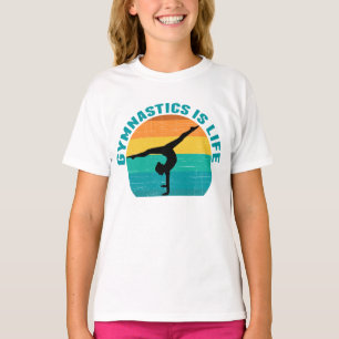 Gymnastics is Life Beautiful Sunset Gymnast Teal T-Shirt