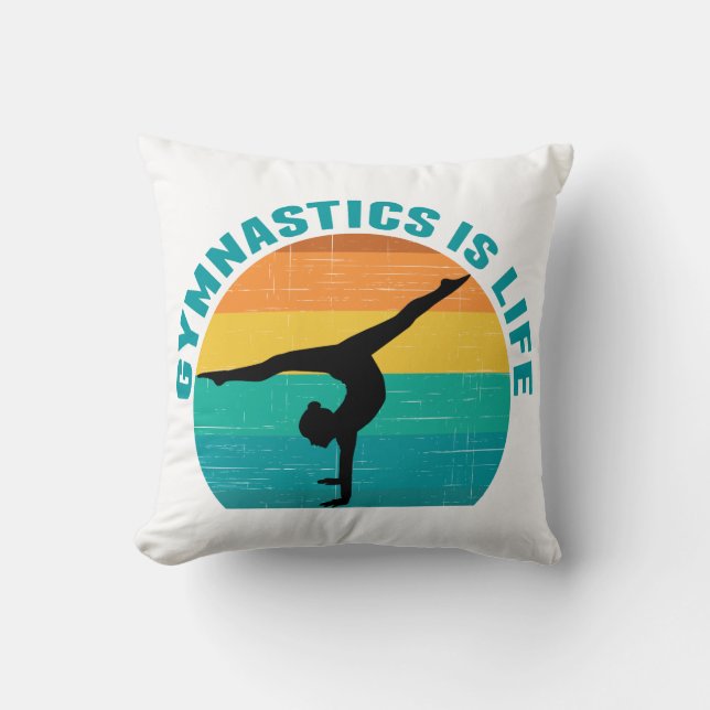 Gymnastics is Life Cool Sunset Gymnast Cushion (Front)