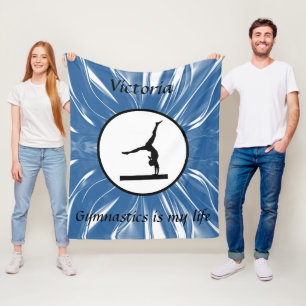 Gymnastics is my life Custom Gymnast Balance Beam Fleece Blanket