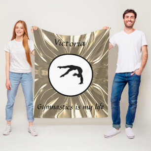 Gymnastics is my life - Custom Gymnast Tumble Fleece Blanket