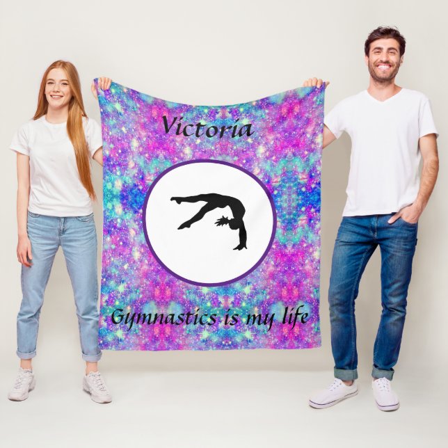 Gymnastics is my life - Custom Gymnast Tumble Fleece Blanket (In Situ)