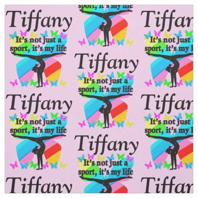 GYMNASTICS IS MY LIFE PERSONALIZED FABRIC (Swatch)