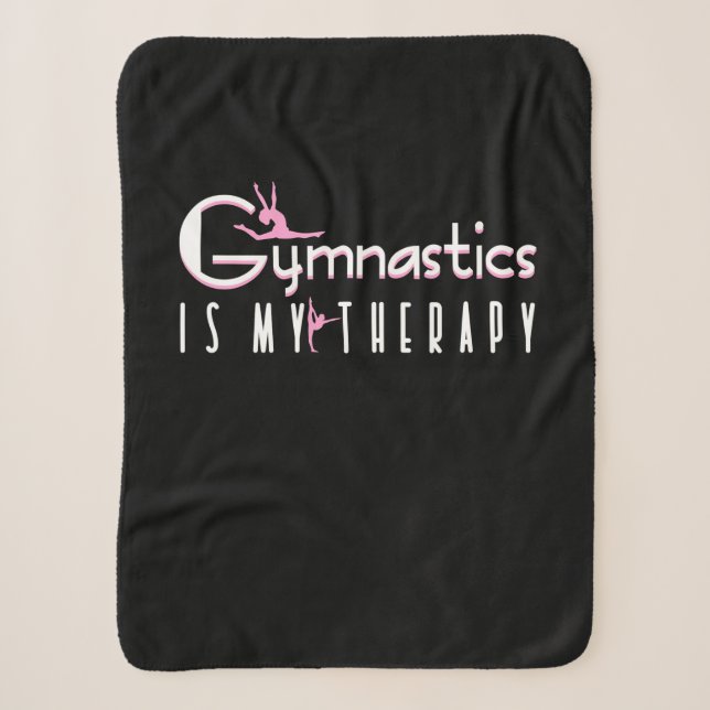 Gymnastics Is My Therapy Sherpa Blanket (Front)