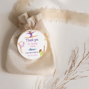 Gymnastics jump Cartwheels girl birthday party Favour Tags