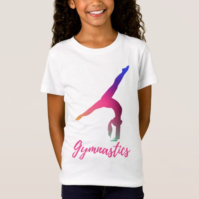 Gymnastics Kickover Pastel Pink Purple Blue  T-Shirt (Front)