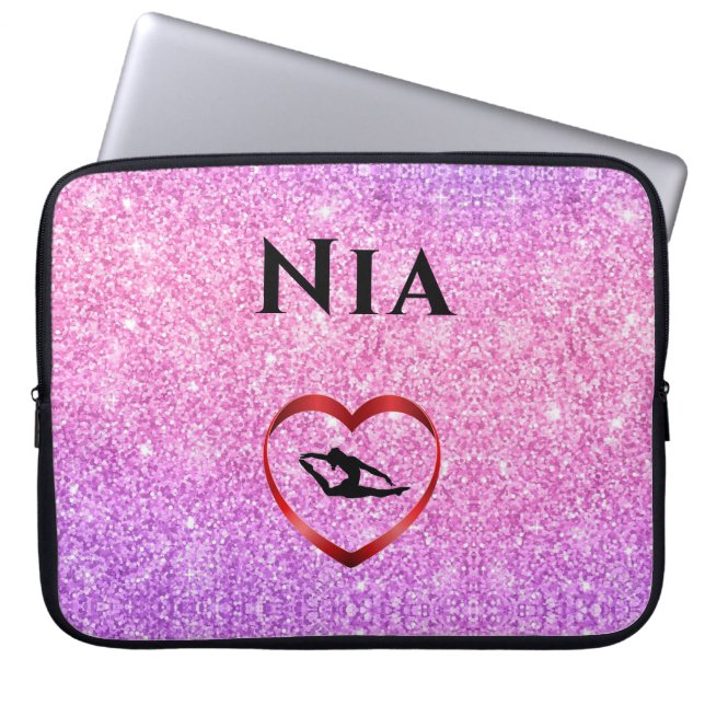Gymnastics Laptop Sleeve - Personalised w/ Name (Front)