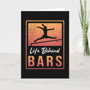 Gymnastics Life Behind Bars Acrobat Retro Gymnast Card