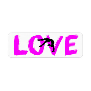 Gymnastics "love" return address labels.
