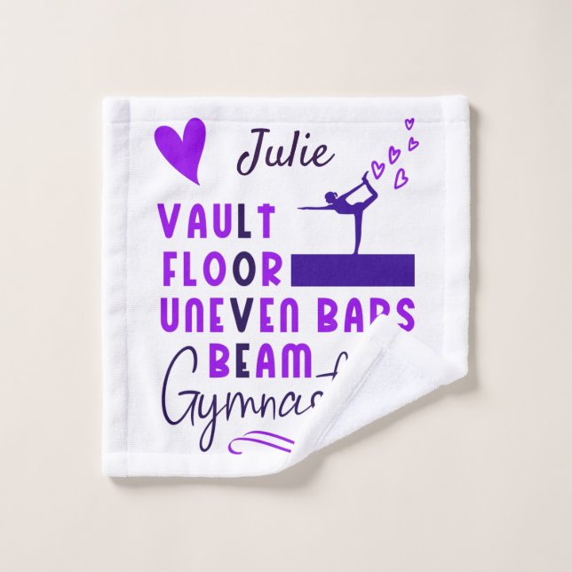 Gymnastics Love Vault Floor Uneven Bars Beam   Wash Cloth (Wash Cloth)