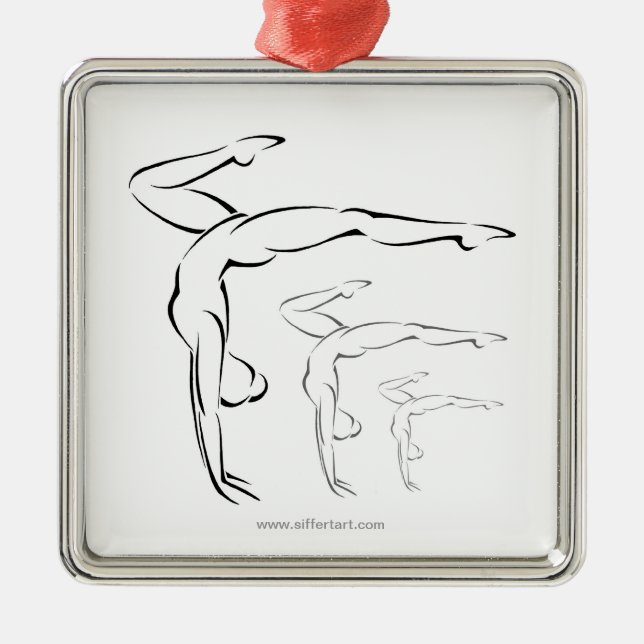 Gymnastics Metal Tree Decoration (Front)
