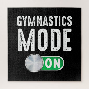 Gymnastics Mode On Cool Gymnast Athlete Coach Jigsaw Puzzle