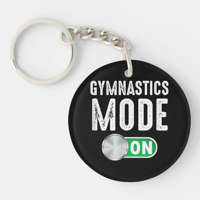 Gymnastics Mode On Cool Gymnast Athlete Key Ring (Front)