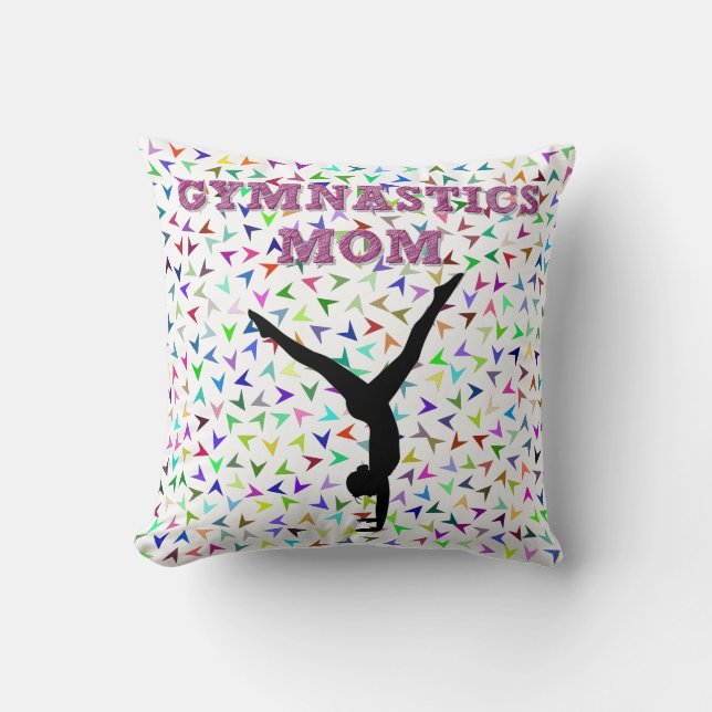 Gymnastics MOM throw pillow. Cushion (Front)