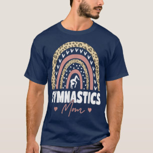 Gymnastics MomCute Leopard Rainbow Mothers Day 202 T-Shirt