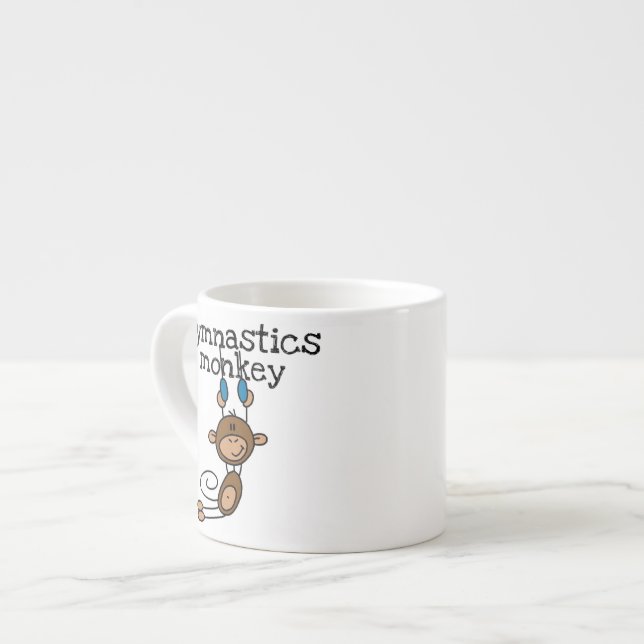 Gymnastics Monkey Espresso Cup (Front Left)
