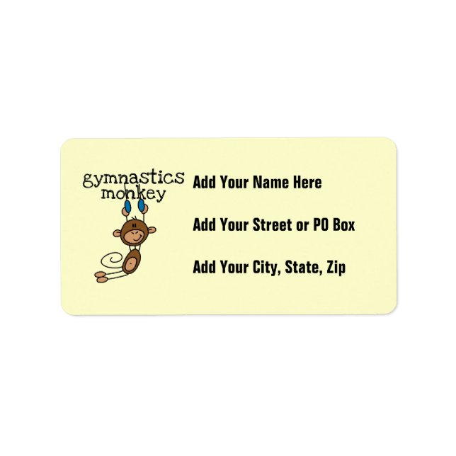 Gymnastics Monkey Label (Front)